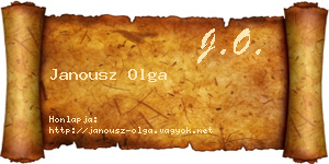 Janousz Olga névjegykártya