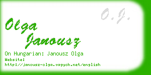 olga janousz business card